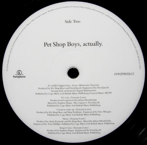 Виниловая пластинка PLG Pet Shop Boys Actually (180 Gram/Remastered)