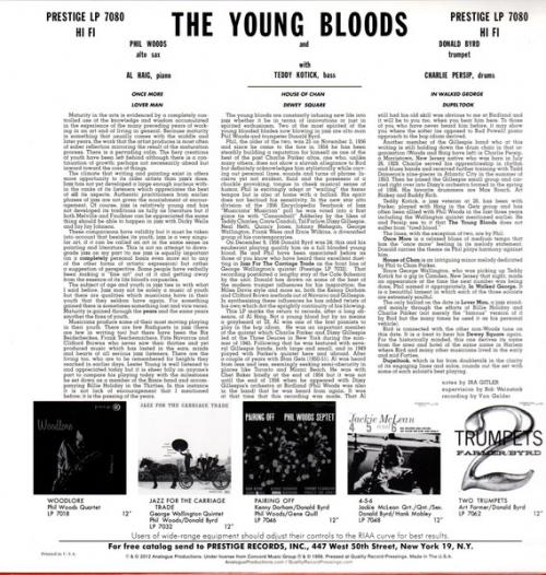 Виниловая пластинка Phil Woods, Donald Byrd - The Young Bloods (Analogue) (Black Vinyl LP)