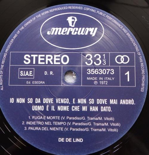 Виниловая пластинка De De Lind - Io Non So Da Dove Vengo... (Black Vinyl LP)