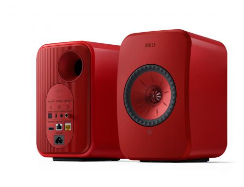 Активная беспроводная акустика со стойками KEF LSX II LAVA RED + KEF S1 Floor Stand Red