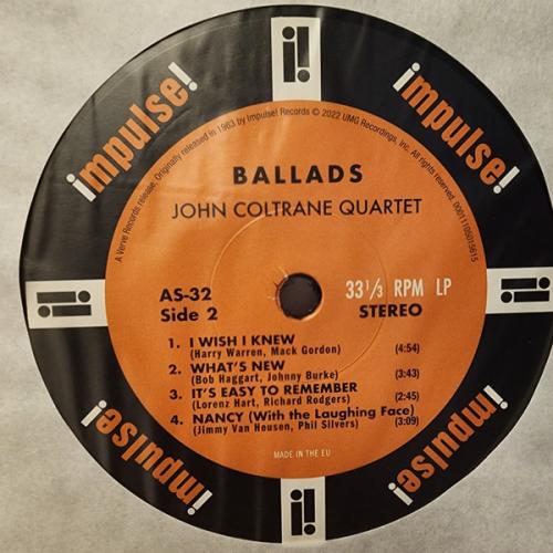 Виниловая пластинка John Coltrane - Ballads (Black Vinyl LP)