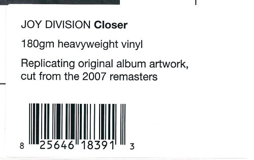 Виниловая пластинка WM Joy Division Closer (180 Gram/Remastered)