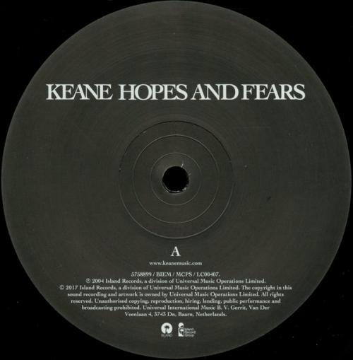 Виниловая пластинка Keane, Hopes And Fears