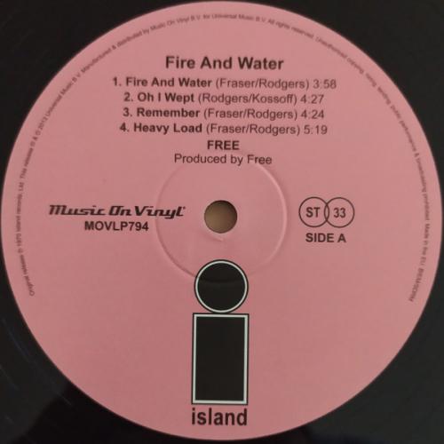 Виниловая пластинка Free - Fire And Water (Black Vinyl LP)