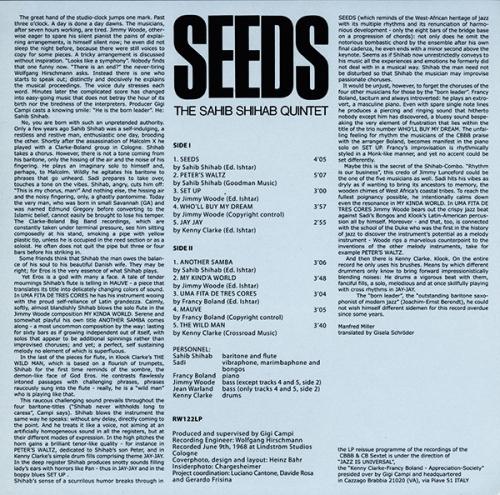 Виниловая пластинка Sahib Shihab - Seeds (Black Vinyl LP)