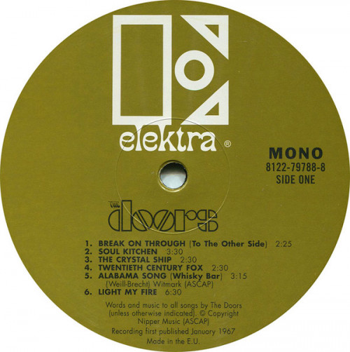 Виниловая пластинка WM The Doors The Doors (Mono) (180 Gram Black Vinyl/Remastered)