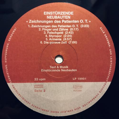 Виниловая пластинка Einsturzende Neubauten - Drawings Of Patient O.T. (Black Vinyl LP)