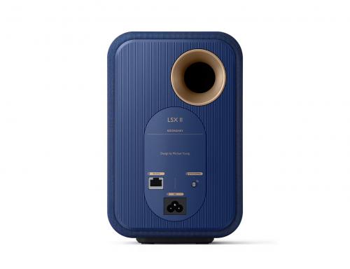 Активная беспроводная акустика со стойками KEF LSX II COBALT BLUE + KEF S1 Floor Stand Blue