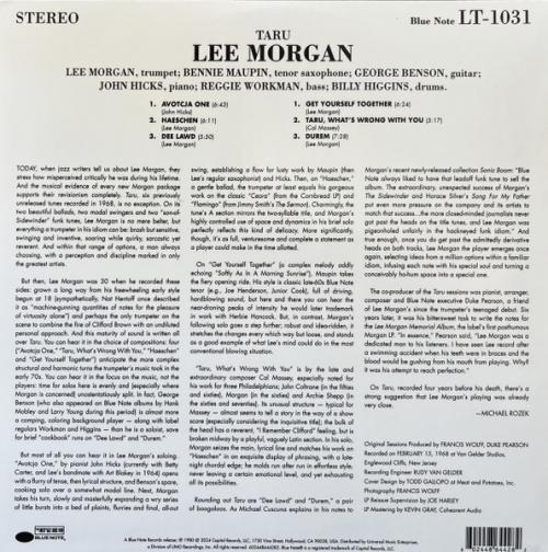 Виниловая пластинка Lee Morgan - Taru (Tone Poet) (Black Vinyl LP)