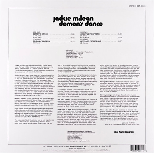 Виниловая пластинка Jackie McLean - Demon`s Dance (Tone Poet) (Black Vinyl LP)