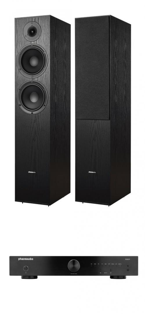 Комплект стереоусилитель Phaze Audio VOLT Black + напольная АС Phaze Audio Tilia 1 Black