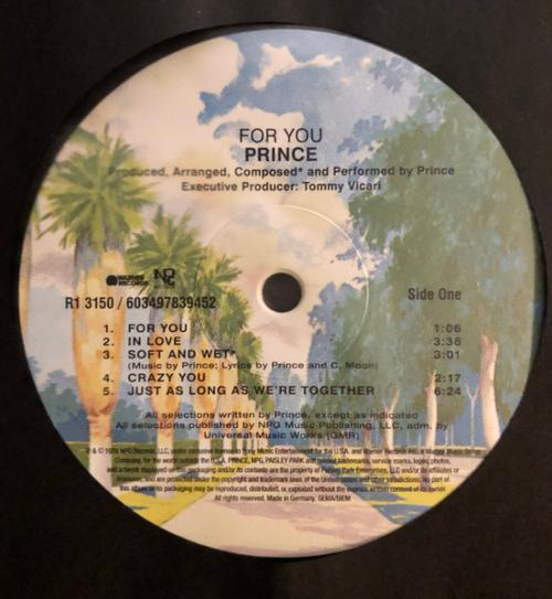 Виниловая пластинка Prince - For You (Black Vinyl LP)