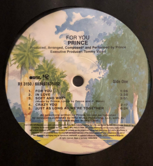Виниловая пластинка Prince - For You (Black Vinyl LP)