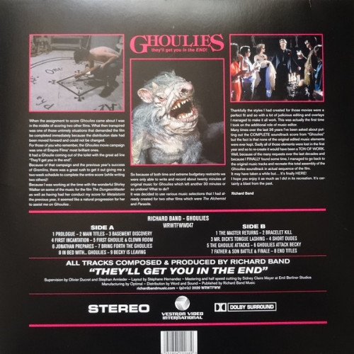 Виниловая пластинка OST - Ghoulies (Richard Band) (1 LP, 1 Single 7", 180 Gram, Limited Edition, Pink Vinyl 2LP)