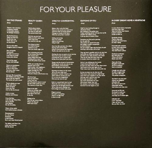 Виниловая пластинка Roxy Music - For Your Pleasure (Half Speed) (Black Vinyl LP)