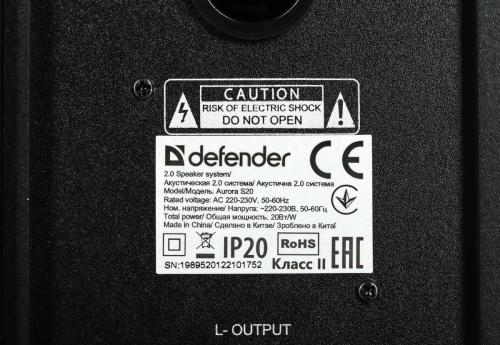 Компьютерная акустика Defender 20W BLACK AURORA S20