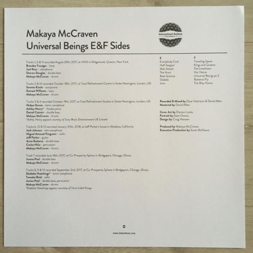 Виниловая пластинка Makaya McCraven - Universal Beings E&F Sides (Black Vinyl LP)