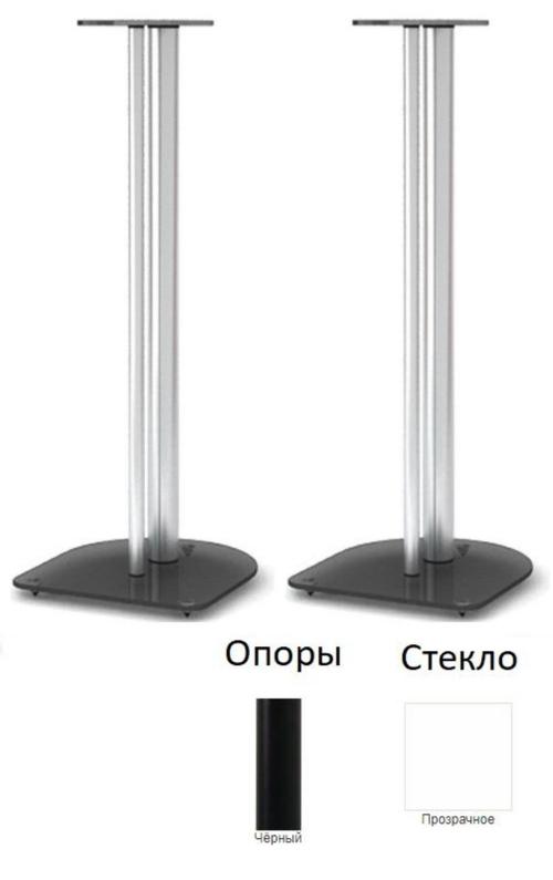 Стойки под акустику MD 203-700 (черный/прозрачное стекло)