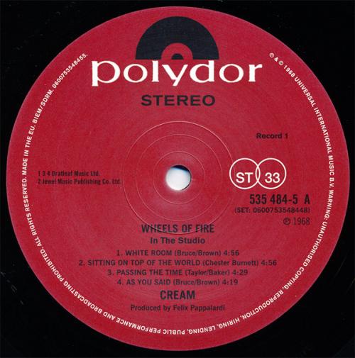 Виниловая пластинка Cream, Wheels Of Fire