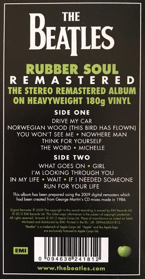 Виниловая пластинка The Beatles, Rubber Soul (2009 Remaster)