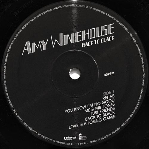 Виниловая пластинка Amy Winehouse, Back To Black (UK version)