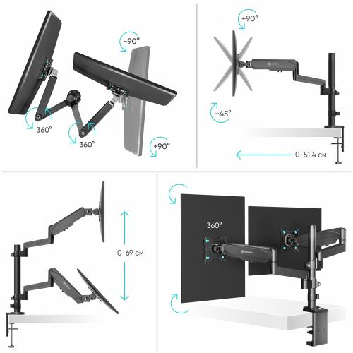Кронштейн для мониторов Onkron G140B black