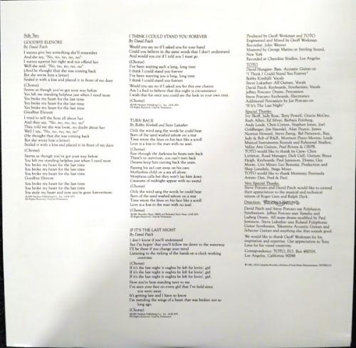 Виниловая пластинка Sony TOTO, TURN BACK (Black Vinyl/Poster)