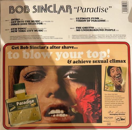 Виниловая пластинка Bob Sinclar - Paradise (Black Vinyl 2LP)