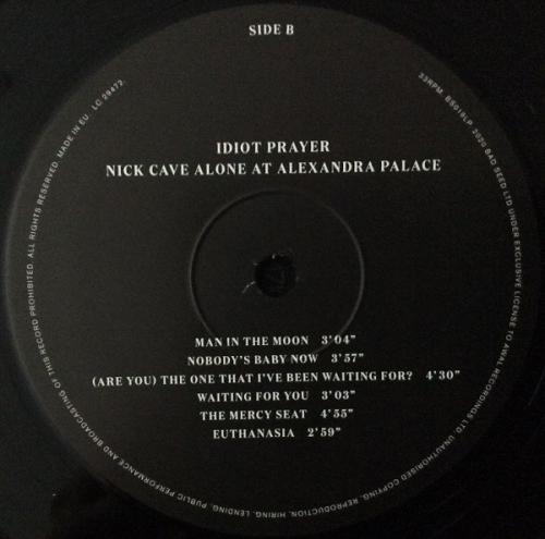 Виниловая пластинка Nick Cave - Idiot Prayer: Alone At Alexandra Palace (Black Vinyl 2LP)