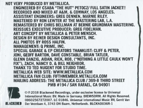 Виниловая пластинка Metallica, The $5.98 E.P. - Garage Days Re-Revisited (Remastered 2018)