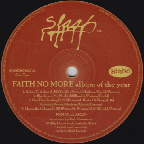 Виниловая пластинка Faith No More ALBUM OF THE YEAR (180 Gram) (0190295972967)