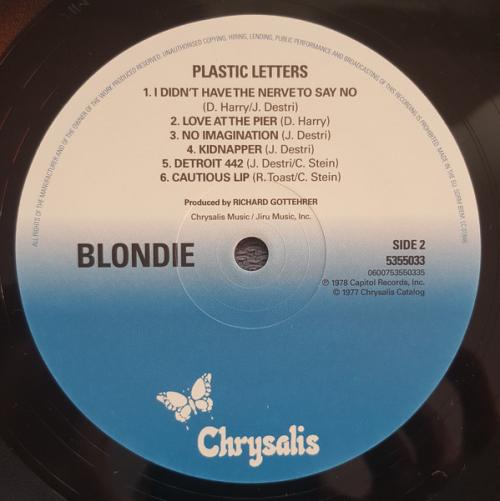 Виниловая пластинка Blondie, Plastic Letters