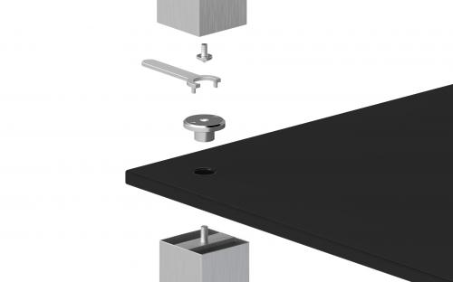 Стойка под Hi-Fi NorStone Square HiFi black glass/silver