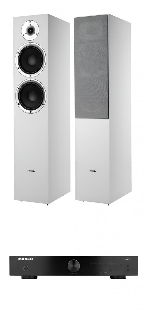 Комплект стереоусилитель Phaze Audio VOLT Black + напольная АС Phaze Audio Tilia 1 White