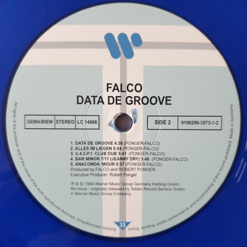 Виниловая пластинка FALCO - DATA DE GROOVE - BLUE TRANSPARENT VINYL (LP)