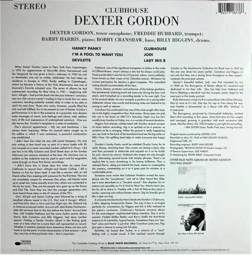 Виниловая пластинка Gordon, Dexter, Clubhouse