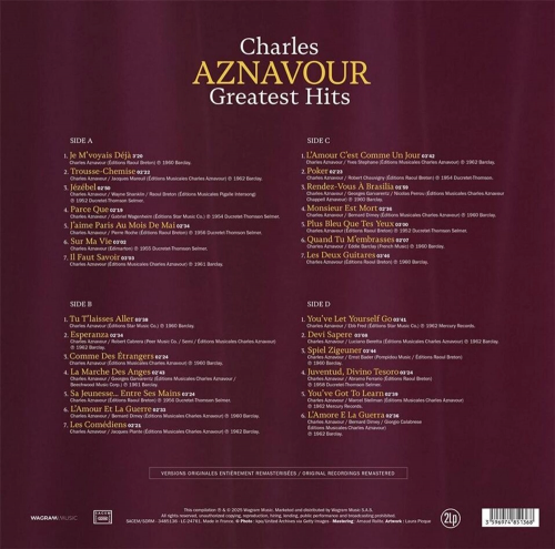 Виниловая пластинка Charles Aznavour - Greatest Hits (Black Vinyl LP)