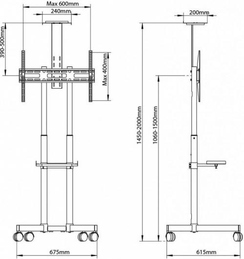 Подставка для телевизора ARM Media PT-STAND-8 черная