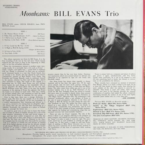 Виниловая пластинка Bill Evans - Moon Beams (Analogue, Black Vinyl LP)