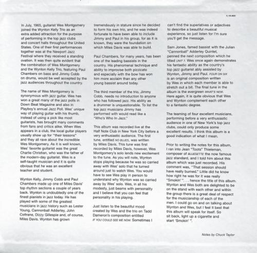 Виниловая пластинка Montgomery, Wes; Kelly, Wynton - Smokin' At The Half Note (Acoustic Sounds) (Black Vinyl LP)