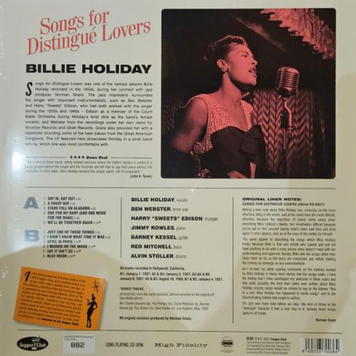 Виниловая пластинка Billie Holiday - Songs For Distingue Lovers (Limited Edition, Black Vinyl LP)