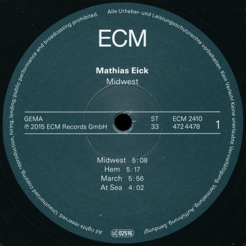 Виниловая пластинка Mathias Eick MATHIAS EICK: MIDWEST