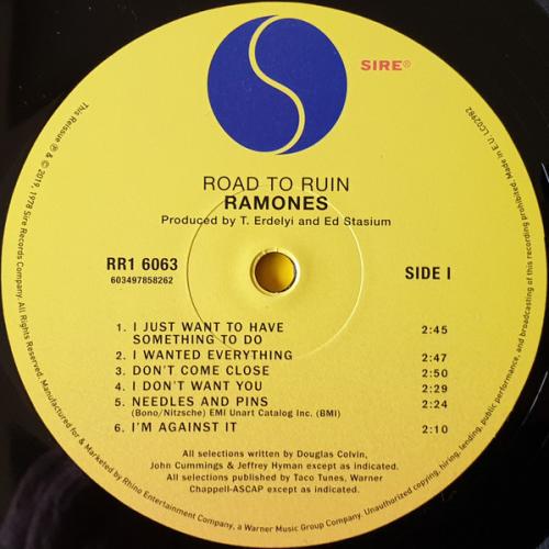 Виниловая пластинка Ramones, Road To Ruin (180 Gram Black Vinyl)