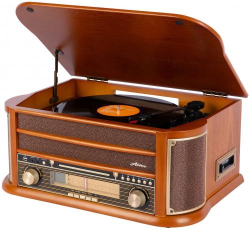 Проигрыватель винила Alive Audio OLDTIMER Wood с FM-приемником