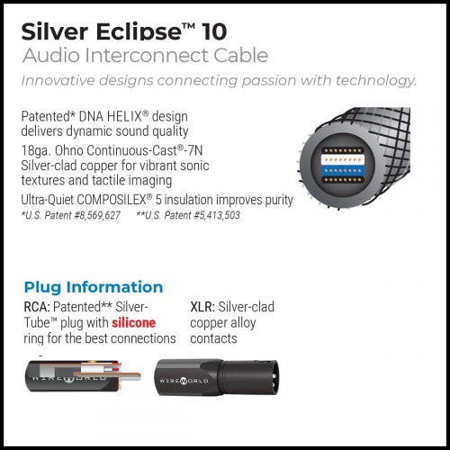 Кабель межблочный аудио Wire World Silver Eclipse 10 Interconnect (SEI0.75M-10) 0.75m