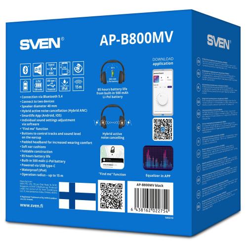 Наушники SVEN AP-B800MV Black