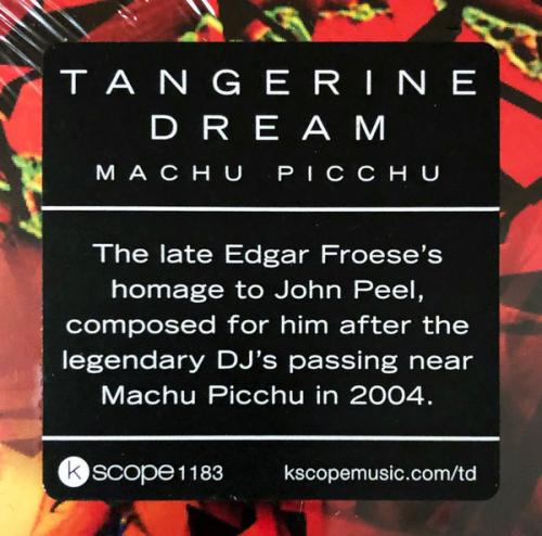Виниловая пластинка Tangerine Dream - Machu Picchu (Black Vinyl LP)