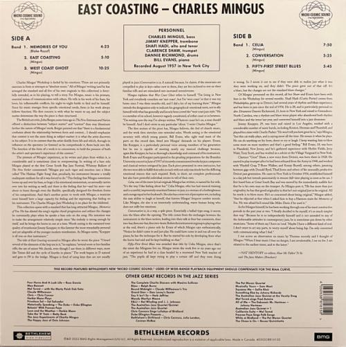 Виниловая пластинка Charles Mingus - East Coasting (Black Vinyl LP)