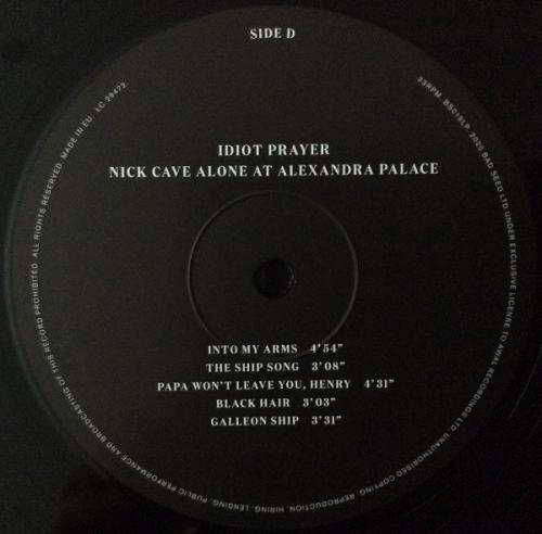 Виниловая пластинка Nick Cave - Idiot Prayer: Alone At Alexandra Palace (Black Vinyl 2LP)