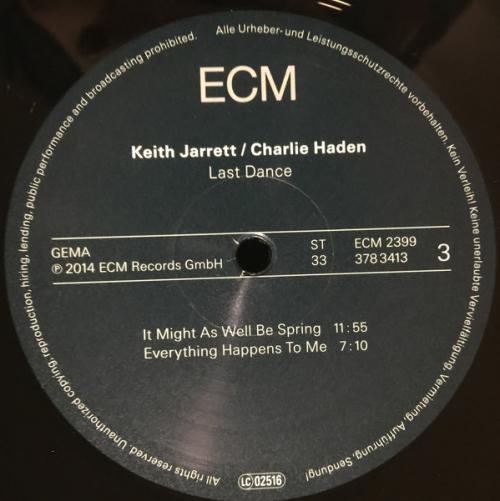 Виниловая пластинка Keith Jarrett/Charlie Haden, Jarrett/Haden: Last Dance ()